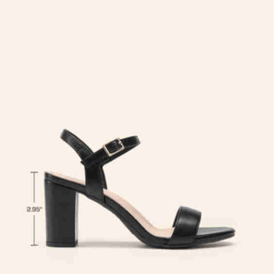 Minimalist Vegan Leather Block Heel Sandals