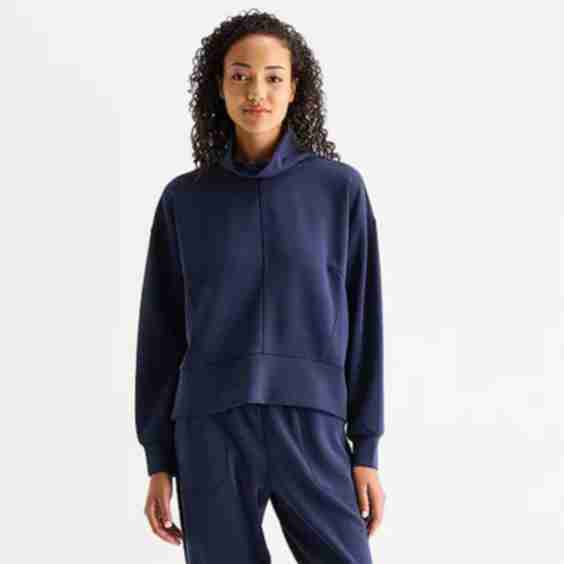 Funnel Neck Long Sleeve Sweatshirt