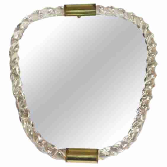 1930 Art Deco Twister Murano Glass Wall Mirror (Pre-Owned)