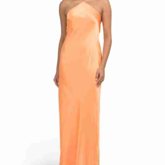 Lucia High Neck Satin Gown