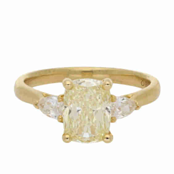 Cushion Cut  Diamond Three Stone Ring