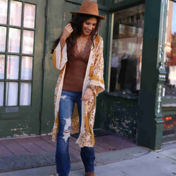 Boho Blooms Lace Mesh Kimono  