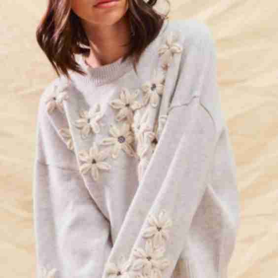 Flower Embriodered Sweater