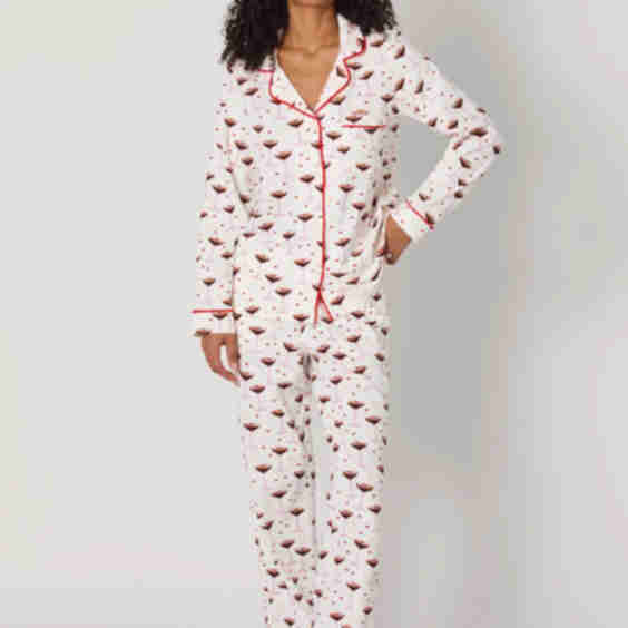 Espresso Kisses Long Sleeve Classic Stretch Jersey Pj Set