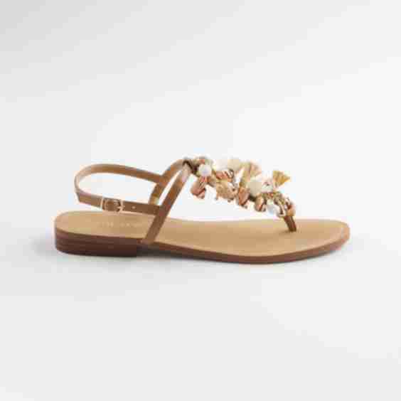 Beach Seashell T-Strap Sandals