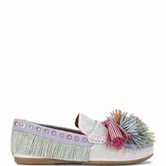  Pom Pom Moccasin Loafer Flats