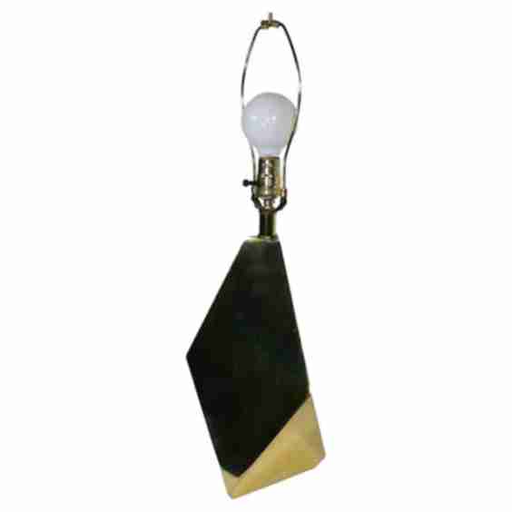 Faceted Brass Table Lamp