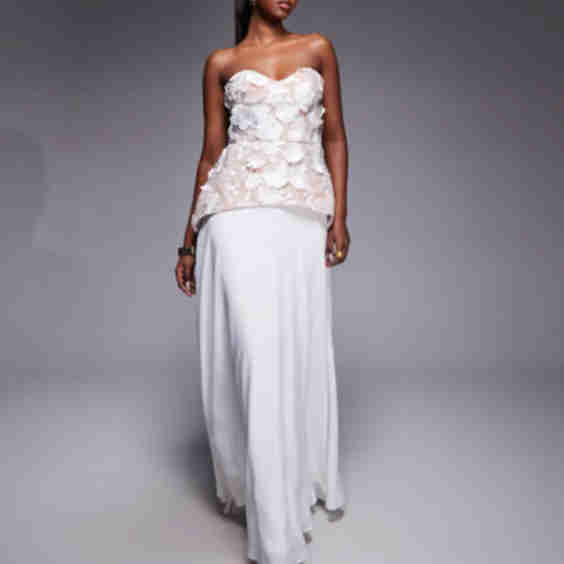 Kay Floral Lace Bustier Maxi Dress