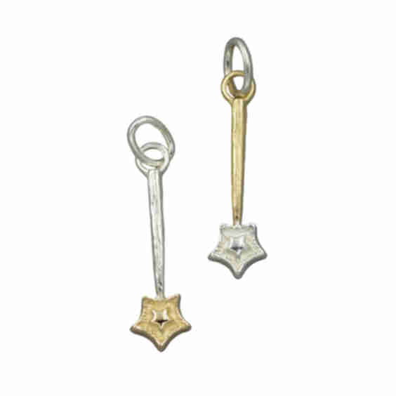 Mini Mixed Metal Star Wand Pendant
