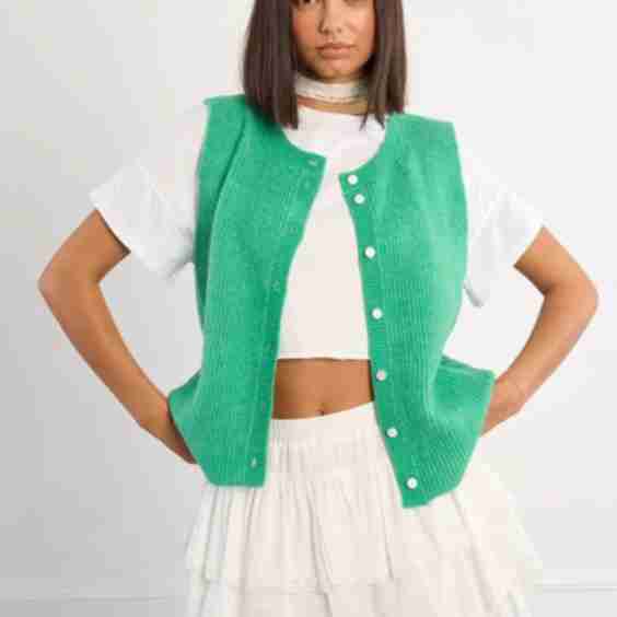 Knitted Sleeveless Cardigan