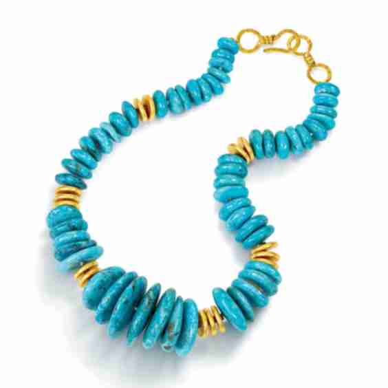 Swan Neck Necklace In Turquoise
