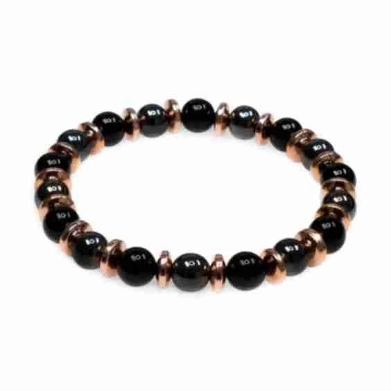 Dell Arte By Jewelry Rose Goldtone Hematite & Onyx Beaded Bracelet