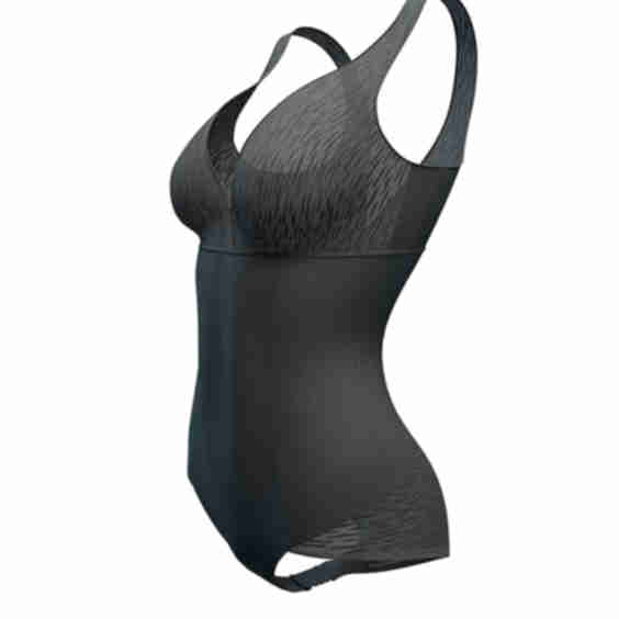 Sheer Stripe Detail Sculpting Bodysuit