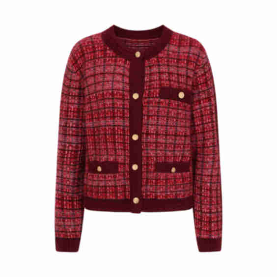 Textured Cashmere Crew Jacket