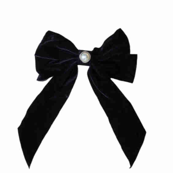 Velvet Pearl Bow Clip Hair Accessory