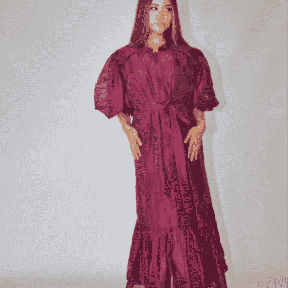 Lantern sleeve dress