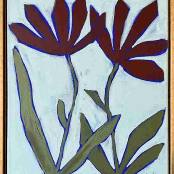 Burgundy Flowers Print