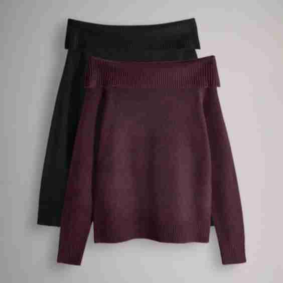 2 Pack Bardot Knitted Jumpers with Wool 