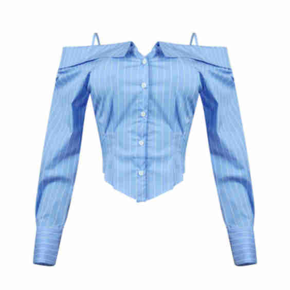 Remy Striped Shoulder Button Down Shirt