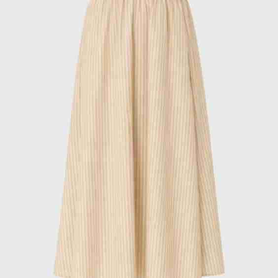 Double Striped Cotton Maxi Skirt