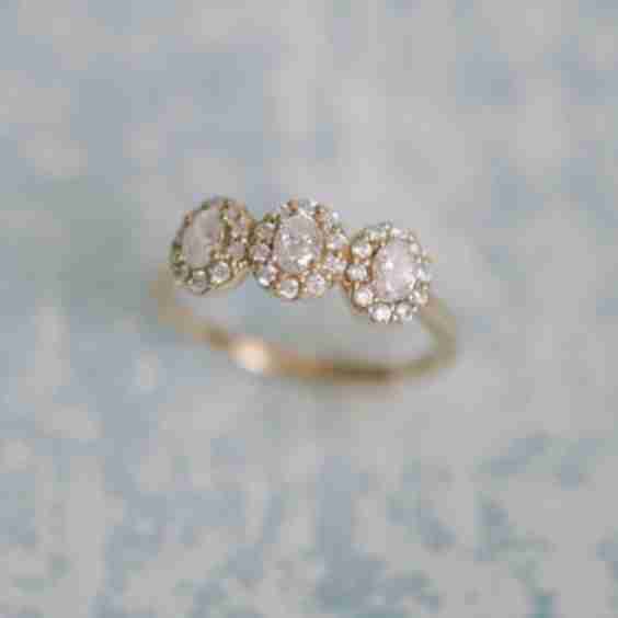 Triple Halo Diamond Ring