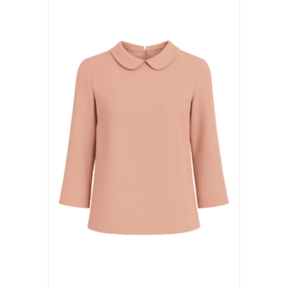 Bell Sleeve Peach Top with Peter Pan Collar