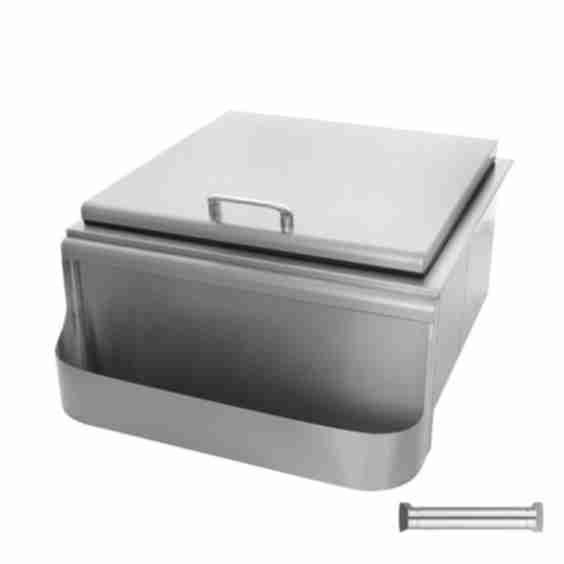 Signature 25-in Slide-in Ice Bin Cooler W/ Speed Rail & Condiment Holder - Bbq-Si