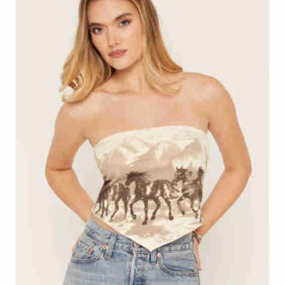 Running Horse Strapless Tie Shirt