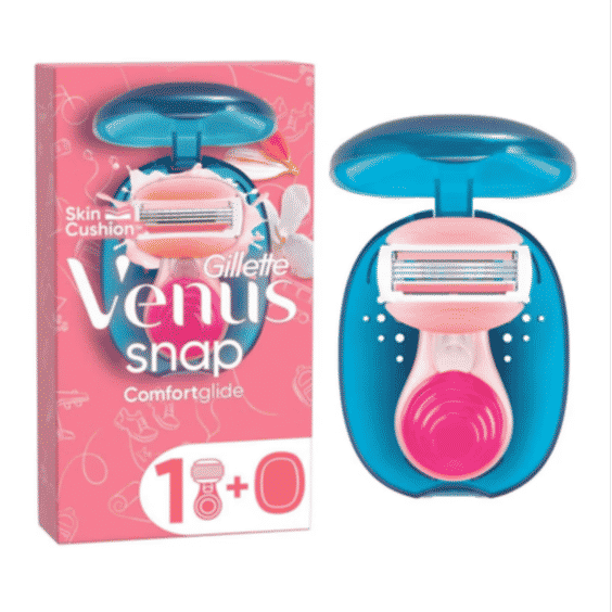 Venus Travel Razor, Extra Smooth Snap 3 Blade Women's Razor + Travel Case