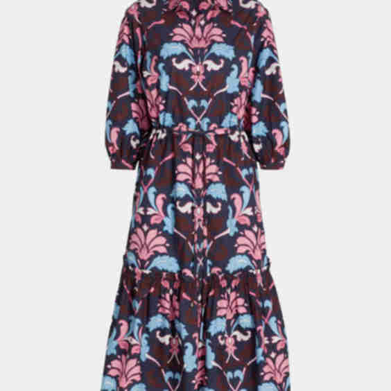 Hutton Puff-Sleeve Midi Shirtdress