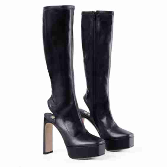 More More Leather Knee High Platform Boot In The Box