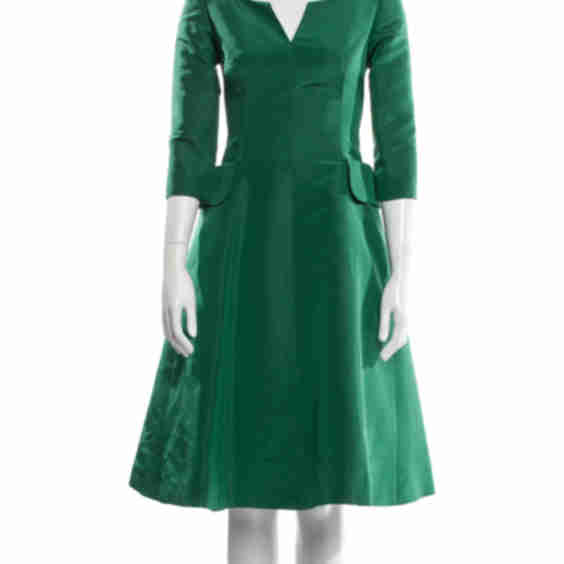 V-Neck Knee-Length Dress
