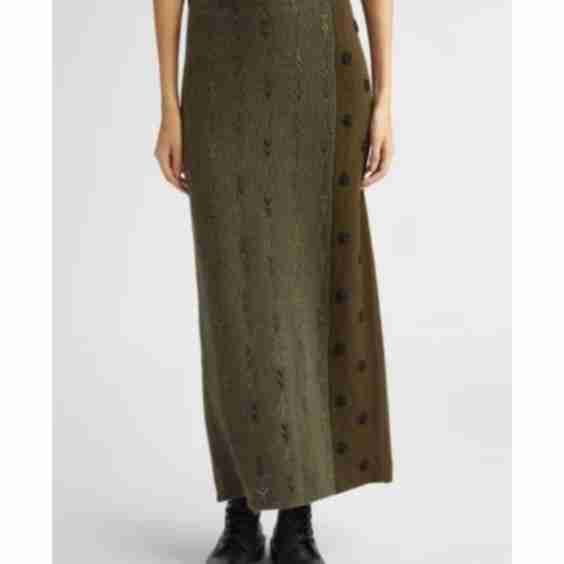 Daisy Colorblock Lambswool A-Line Maxi Skirt