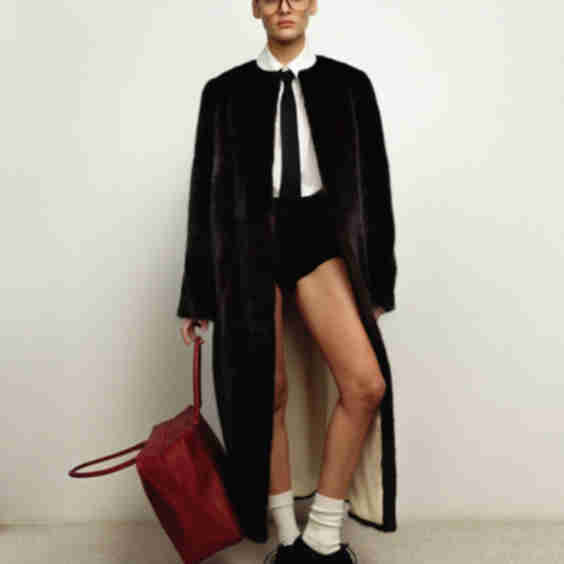 Upcycled Mink Round Neck Coat
