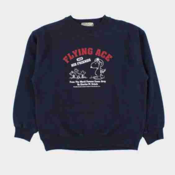 Vintage 1990s Peanuts Flying Ace Crewneck Sweatshirt - L