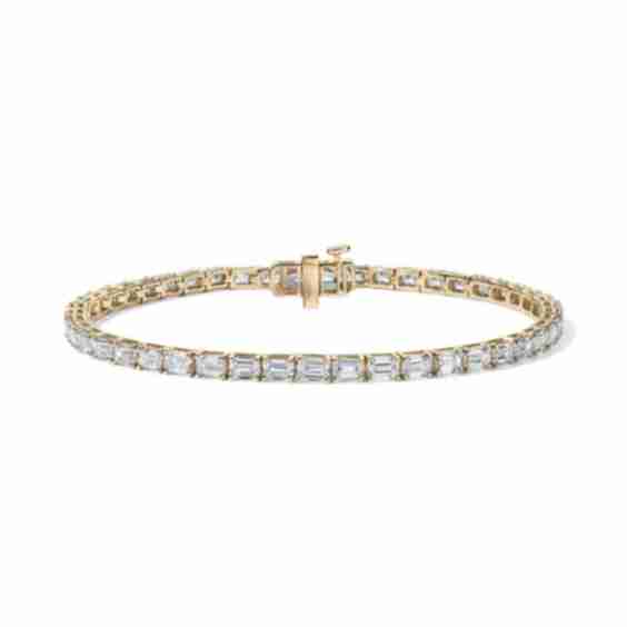 14K Emerald Cut Lab Grown Diamond Tennis Bracelet