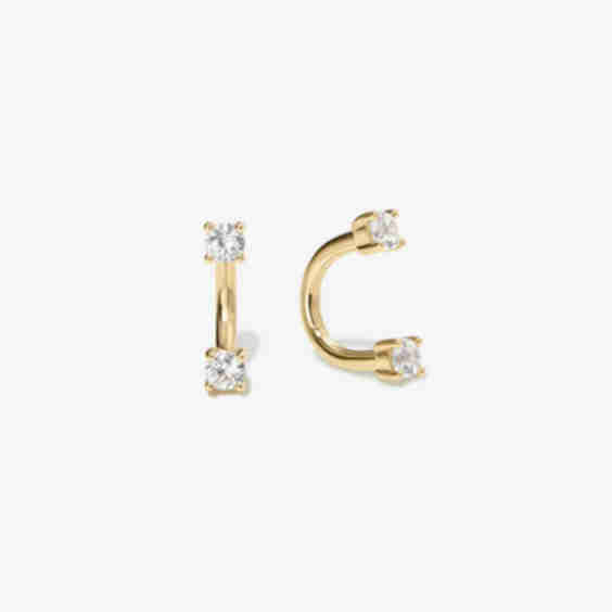 Frankie U Hoop Diamond Piercing Single Earring