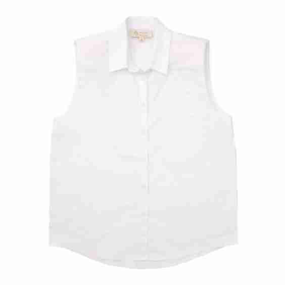Sleeveless White Shirt