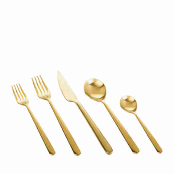 Brushed Ice Oro 5-Piece Flatware Set