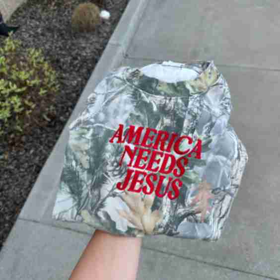 America Needs Jesus - Embroidered T-Shirt
