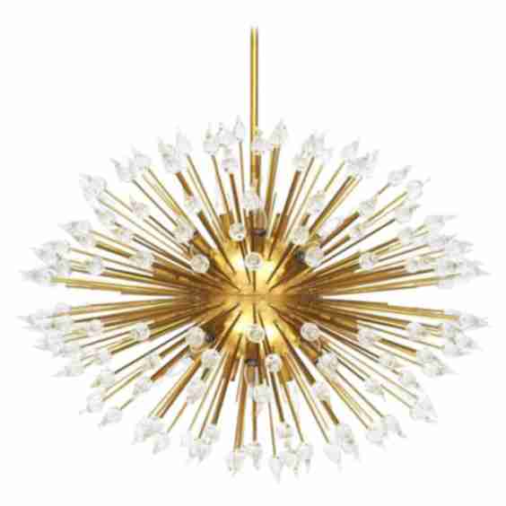 Mid-Century Modern Style Sputnik Murano Glass and Brass Italian Chandelier (Pre-Owned)