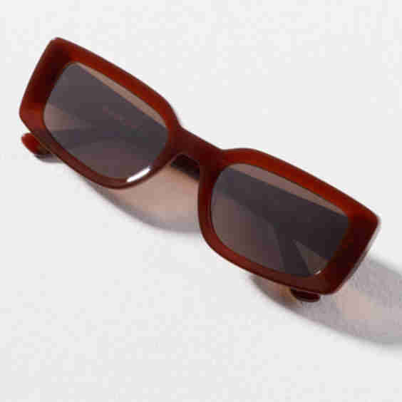 Wide Temple Rectangle Sunglasses