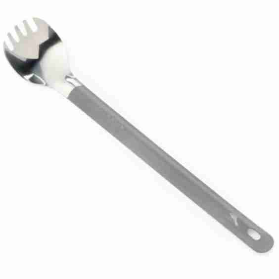 Titanium Long Handle Spork with Polished Bowl