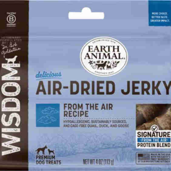 Wisdom Air-Dried From The Air Recipe with Quail, Duck, & Goose Premium Natural Jerky Strips Dog Treats