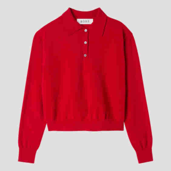 Wool Cashmere Polo Top