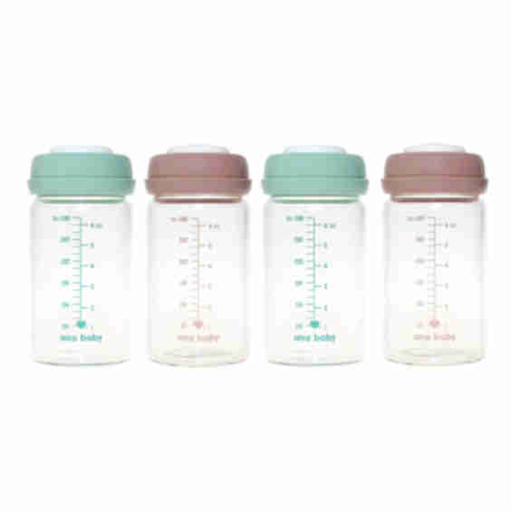 Glass Breastmilk Storage Bottles, Pack of Four, 180ml