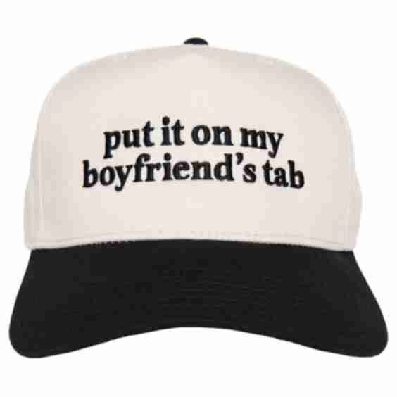 Put It On My Boyfriend's Tab Two-Toned Wholesale Vintage Hat