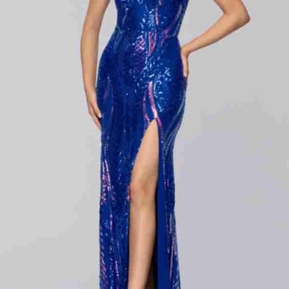 V Neck Sequin Gown