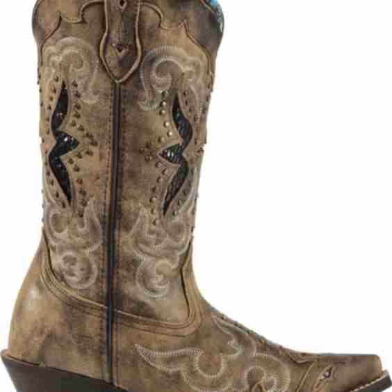 Lucretia Studded Snake Inlay Western Boots - Snip Toe