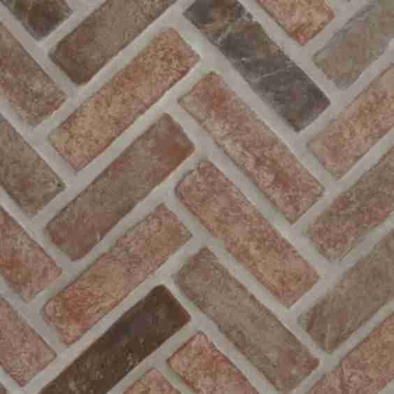 Noble Red Clay Brick Herringbone Mosaic Tile